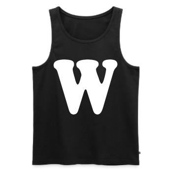 Large W Style Print | Letter W | W Logo - Men's Premium Organic Tank Top - black - Front - Michal (187cm)