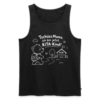 KiTaAbschied: KleinerBär geht zur KiTa - Männer Premium Bio Tank Top - Schwarz - Vorne - Michal (187cm)
