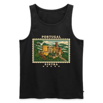 Portugal Sintra Vintage Reisemarke - Männer Premium Bio Tank Top - Schwarz - Vorne - Michal (187cm)