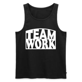 Teamwork Bold Stencil - Men's Premium Organic Tank Top - black - Front - Michal (187cm)