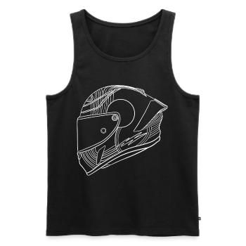 Weis Helm - Männer Premium Bio Tank Top - Schwarz - Vorne - Michal (187cm)