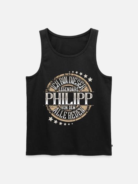 Philipp - Männer Premium Bio Tank Top - Schwarz