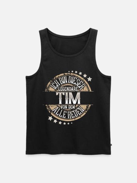 Tim - Männer Premium Bio Tank Top - Schwarz