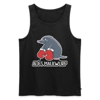 Aufs Maulwurf – Lustiges Cartoon Shirt - Männer Premium Bio Tank Top - Schwarz - Vorne - Michal (187cm)