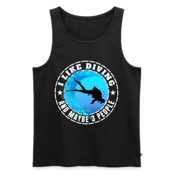 I LIKE DIVING AND MAYBE 3 PEOPLE  - Men's Premium Organic Tank Top - black - Front - Michal (187cm)