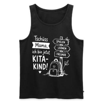 Kita-Kind Abschied von Mama - Männer Premium Bio Tank Top - Schwarz - Vorne - Michal (187cm)