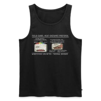 Protocole de distance de chaleur pour saucisse - Débardeur bio Premium Homme - noir - Devant - Michal (187cm)