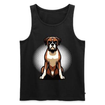 Boxer Boxerhalter Boxerhund Boxerbesitzer Boxerfan - Männer Premium Bio Tank Top - Schwarz - Vorne - Michal (187cm)