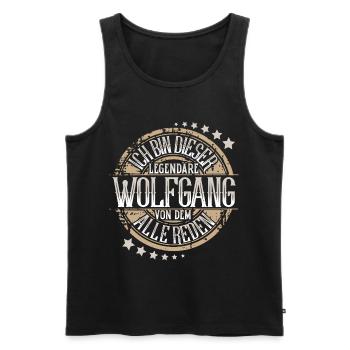 Wolfgang - Männer Premium Bio Tank Top - Schwarz - Vorne - Michal (187cm)