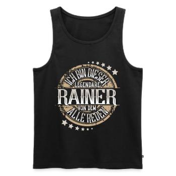 Rainer - Männer Premium Bio Tank Top - Schwarz - Vorne - Michal (187cm)