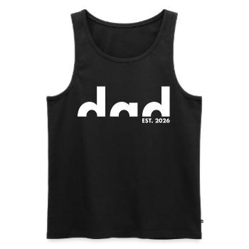 Dad Est. 2026 | Père | Fête des pères - Débardeur bio Premium Homme - noir - Devant - Michal (187cm)