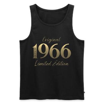 60. Geburtstag Geschenk Original August 1966 - Männer Premium Bio Tank Top - Schwarz - Vorne - Michal (187cm)