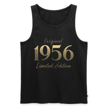 70. Geburtstag Geschenk Original August 1956 - Männer Premium Bio Tank Top - Schwarz - Vorne - Michal (187cm)