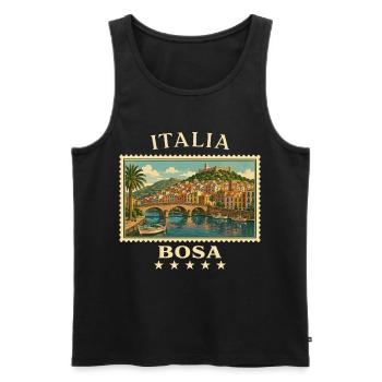 Italien Bosa Vintage Reisemarke - Männer Premium Bio Tank Top - Schwarz - Vorne - Michal (187cm)