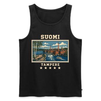 Finnland Tampere Vintage Reisemarke - Männer Premium Bio Tank Top - Schwarz - Vorne - Michal (187cm)