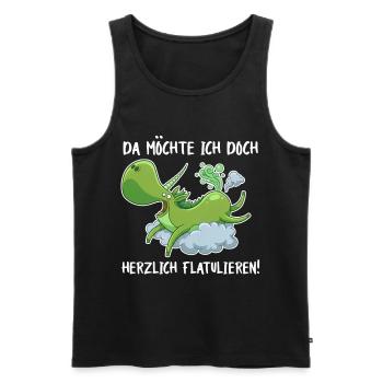 Flatulierendes Einhorn – Lustiger Spruch - Männer Premium Bio Tank Top - Schwarz - Vorne - Michal (187cm)