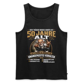 Lustiges 50. Geburtstag Funshirt Opa – Humor Shirt - Männer Premium Bio Tank Top - Schwarz - Vorne - Michal (187cm)