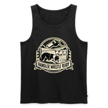 HANDLER WHISTLE READY Hund - Männer Premium Bio Tank Top - Schwarz - Vorne - Michal (187cm)