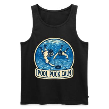 POOL PUCK CALME - Débardeur bio Premium Homme - noir - Devant - Michal (187cm)