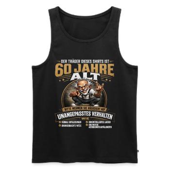 Lustiges 60 Geburtstag Funshirt Opa Geschenk Humor - Männer Premium Bio Tank Top - Schwarz - Vorne - Michal (187cm)