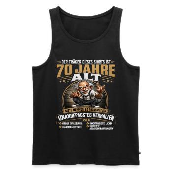 Lustiges 70 Geburtstag Funshirt Opa Geschenk Humor - Männer Premium Bio Tank Top - Schwarz - Vorne - Michal (187cm)