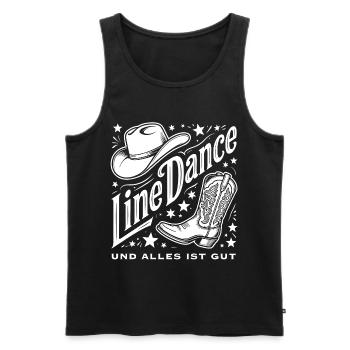 Line Dance und alles ist gut - Männer Premium Bio Tank Top - Schwarz - Vorne - Michal (187cm)