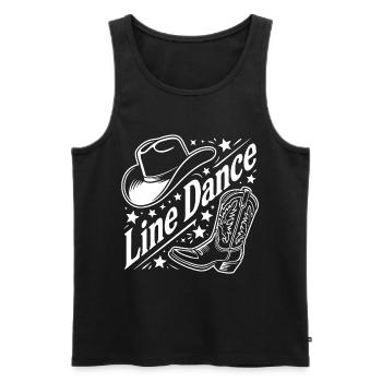 Line Dance Cowboy Motiv Hut Boots - Männer Premium Bio Tank Top - Schwarz - Vorne - Michal (187cm)