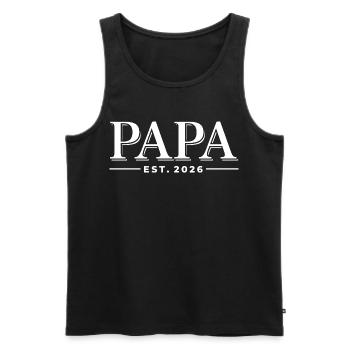 Papa Est. 2026 | Vater | Vatertag Geschenk - Männer Premium Bio Tank Top - Schwarz - Vorne - Michal (187cm)