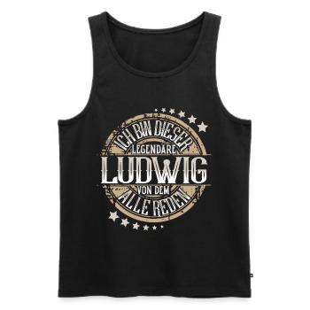 Ludwig - Männer Premium Bio Tank Top - Schwarz - Vorne - Michal (187cm)