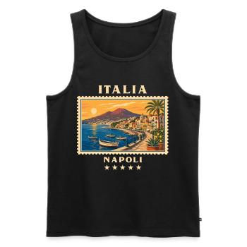 Italien Neapel Vintage Reisemarke - Männer Premium Bio Tank Top - Schwarz - Vorne - Michal (187cm)