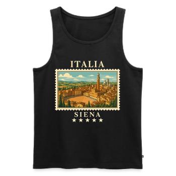 Italien Siena Vintage Reisemarke - Männer Premium Bio Tank Top - Schwarz - Vorne - Michal (187cm)