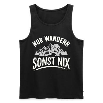 Nur Wandern Sonst Nix Berge Vintage - Männer Premium Bio Tank Top - Schwarz - Vorne - Michal (187cm)