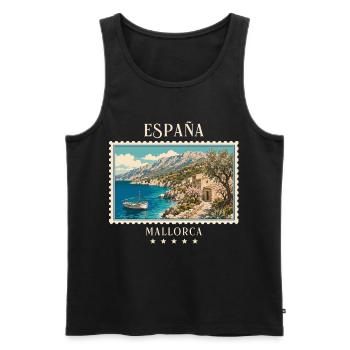 Spanien Mallorca Vintage Reisemarke - Männer Premium Bio Tank Top - Schwarz - Vorne - Michal (187cm)