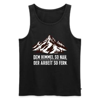 Dem Himmel so nah der Arbeit so fern - Männer Premium Bio Tank Top - Schwarz - Vorne - Michal (187cm)