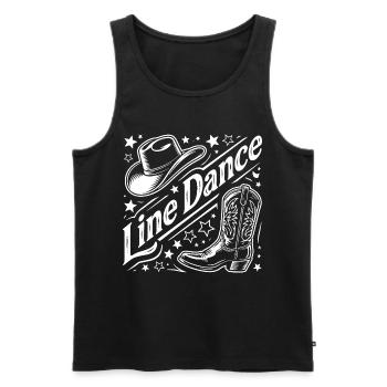 Line Dance Western Grafik - Männer Premium Bio Tank Top - Schwarz - Vorne - Michal (187cm)