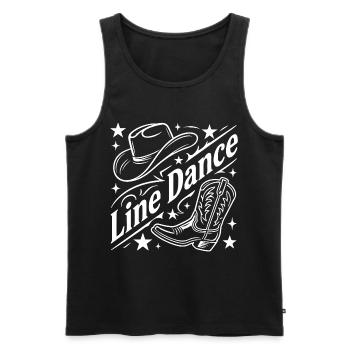 Line Dance Cowboy Flair - Männer Premium Bio Tank Top - Schwarz - Vorne - Michal (187cm)