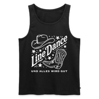 Line Dance Cowboy Flair - Männer Premium Bio Tank Top - Schwarz - Vorne - Michal (187cm)
