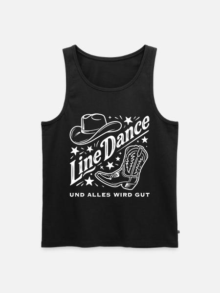 Line Dance Cowboy Flair - Männer Premium Bio Tank Top - Schwarz