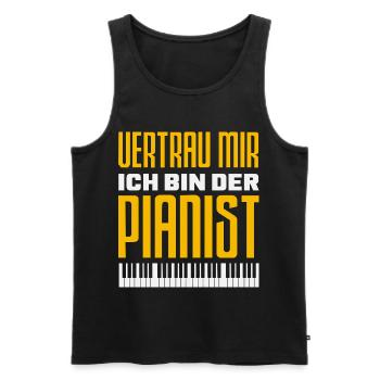 Piano Klavier Musiker Geschenk Geschenkidee - Männer Premium Bio Tank Top - Schwarz - Vorne - Michal (187cm)