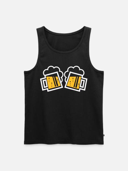 2 Bayrische Bierkrüge Prosten (Bier / NEG 2C) - Männer Premium Bio Tank Top - Schwarz