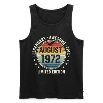 Legendäres Retro-Vintage-Jubiläum im August 1972 - Männer Premium Bio Tank Top - Schwarz - Vorne - Michal (187cm)