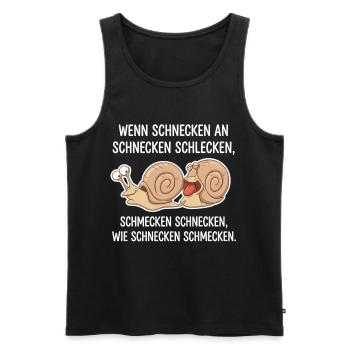 Schnecken schlecken – Lustiger Zungenbrecher - Männer Premium Bio Tank Top - Schwarz - Vorne - Michal (187cm)