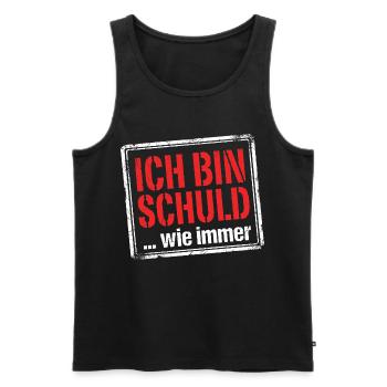 Ich bin schuld wie immer - Lustiger Spruch - Männer Premium Bio Tank Top - Schwarz - Vorne - Michal (187cm)