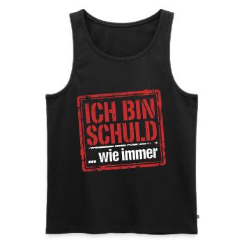 Ich bin schuld wie immer - Lustiger Spruch - Männer Premium Bio Tank Top - Schwarz - Vorne - Michal (187cm)