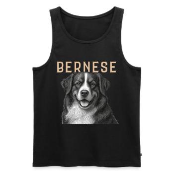 Berner Sennenhund Vintage - Männer Premium Bio Tank Top - Schwarz - Vorne - Michal (187cm)