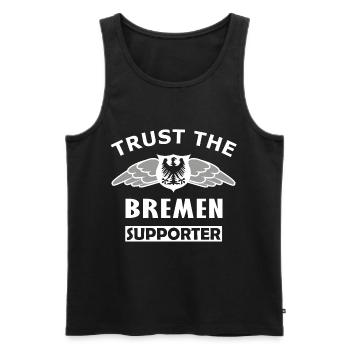 Vertraue dem Bremer Supporter - Männer Premium Bio Tank Top - Schwarz - Vorne - Michal (187cm)