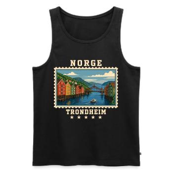 Norwegen Trondheim Vintage Reisemarke - Männer Premium Bio Tank Top - Schwarz - Vorne - Michal (187cm)