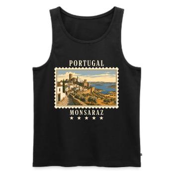 Portugal Monsaraz Vintage Reisemarke - Männer Premium Bio Tank Top - Schwarz - Vorne - Michal (187cm)