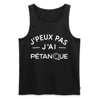 Pétanque Humour Cadeau Passionné de Boules - Débardeur bio Premium Homme - noir - Devant - Michal (187cm)