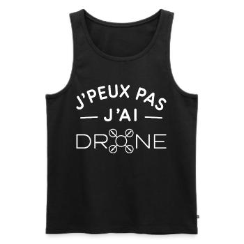 Drone Humour Cadeau Passionné de Pilotage - Débardeur bio Premium Homme - noir - Devant - Michal (187cm)